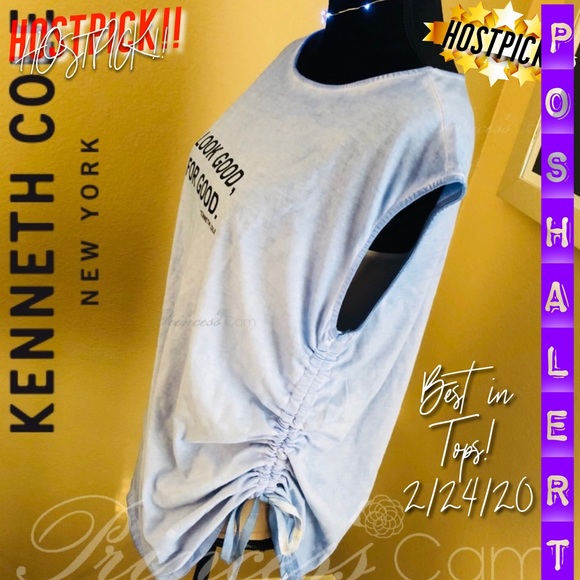 🤩Kenneth Cole 'Look Good For Good' Side-Tie Tee - Picture 2 of 8